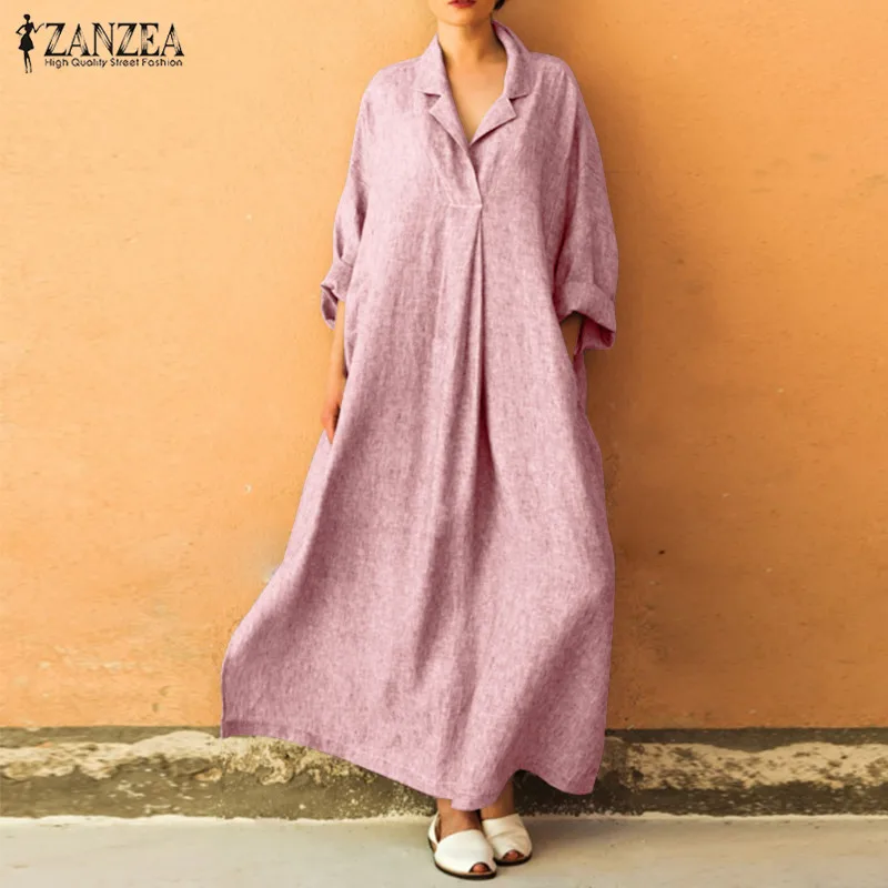 ZANZEA 2019 Women's Sundress Spring Lapel Neck Long Sleeve Maxi Dresses Woman Casual Shirt Dress Female Long Vestidos Plus Size
ZANZEA 2019 Women's Sundress Spring Lapel Neck Long Sleeve Maxi Dresses Woman Casual Shirt Dress Female Long Vestidos Plus Size