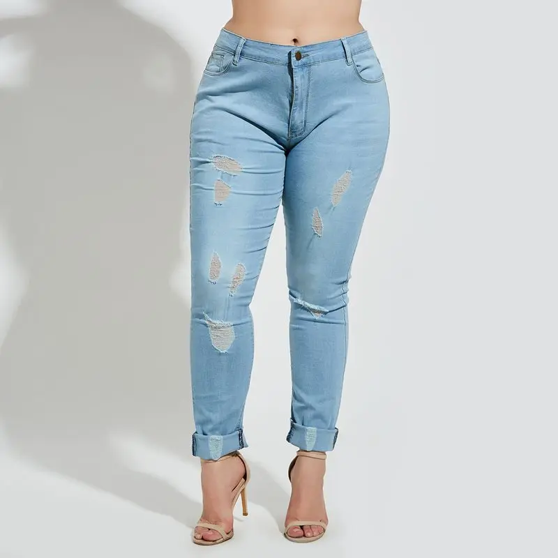 Fashion Ripped Jeans Women Plus Size Hot Sale Street Vintage Denim High Waist Jeans Oversized 6XL 7XL Elastic Skinny Trousers
Fashion Ripped Jeans Women Plus Size Hot Sale Street Vintage Denim High Waist Jeans Oversized 6XL 7XL Elastic Skinny Trousers