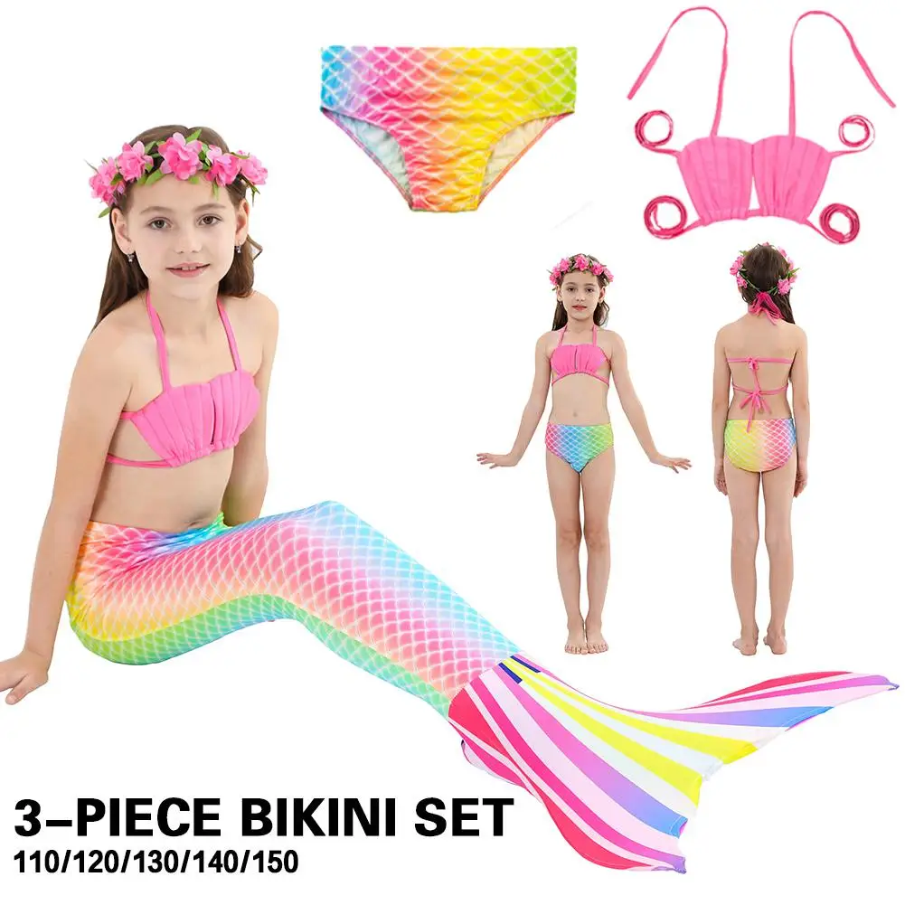 Girls Bikini 3 Piece Mermaid Shape Casual Swimsuit Set Child Child Swimming Wading Sports Beach Seaside Tourism Vacation Pool
Girls Bikini 3 Piece Mermaid Shape Casual Swimsuit Set Child Child Swimming Wading Sports Beach Seaside Tourism Vacation Pool