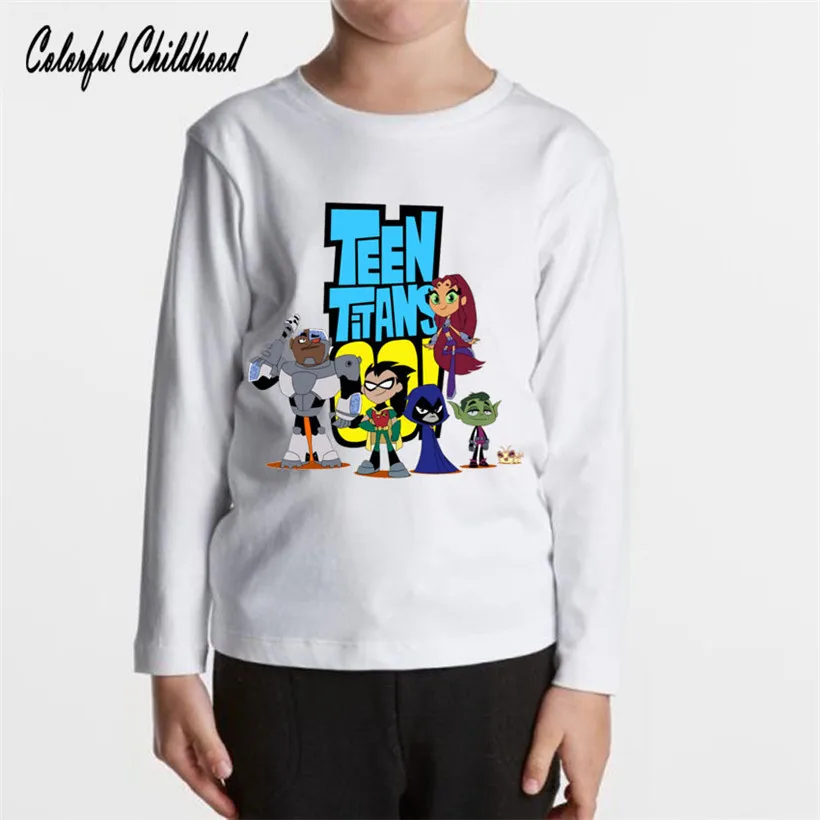 Children autumn tee TEEN TITANS GO cartoon figure high quality long sleeve Modal O-neck cotton T-shirt streetwear clothing 3-8Y
Children autumn tee TEEN TITANS GO cartoon figure high quality long sleeve Modal O-neck cotton T-shirt streetwear clothing 3-8Y