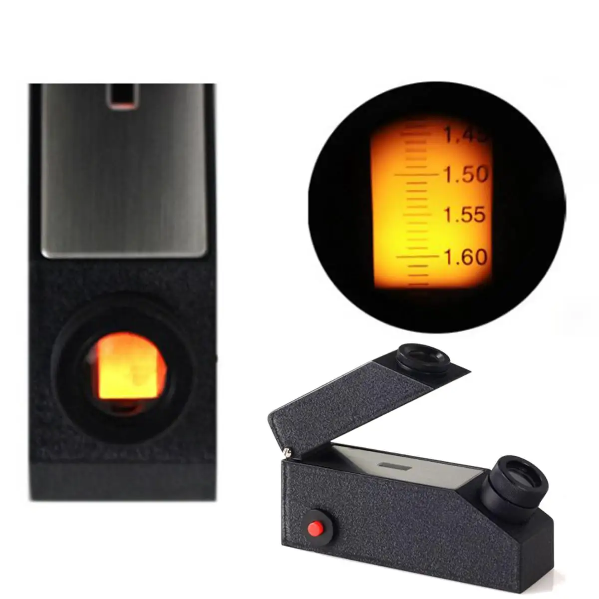 Gemology Gemstone Polarizing Filter Gem Refractometer 1.81 RI Oil built-in LED Gemstone Refractometer Kit Portable Gem Tester
Gemology Gemstone Polarizing Filter Gem Refractometer 1.81 RI Oil built-in LED Gemstone Refractometer Kit Portable Gem Tester