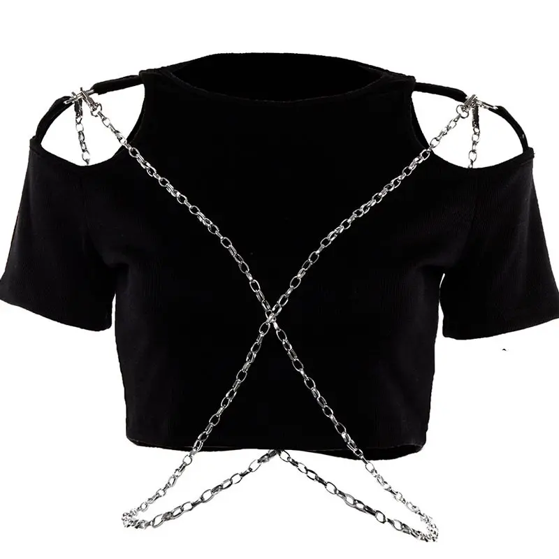 Rosetic Sexy Club Summer Gothic Streetwear Women T-shirts Casual Goth Punk Elegant Beach Loose Chain Hollow Female Top t shirt
Rosetic Sexy Club Summer Gothic Streetwear Women T-shirts Casual Goth Punk Elegant Beach Loose Chain Hollow Female Top t shirt
