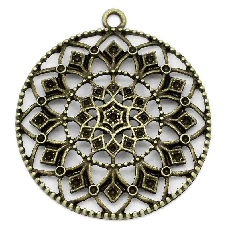 Charm Pendants Round Antique Bronze(Can Hold ss5 Rhinestone) Flower Pattern Hollow 4.3x3.9cm,10PCs (B27456)
Charm Pendants Round Antique Bronze(Can Hold ss5 Rhinestone) Flower Pattern Hollow 4.3x3.9cm,10PCs (B27456)