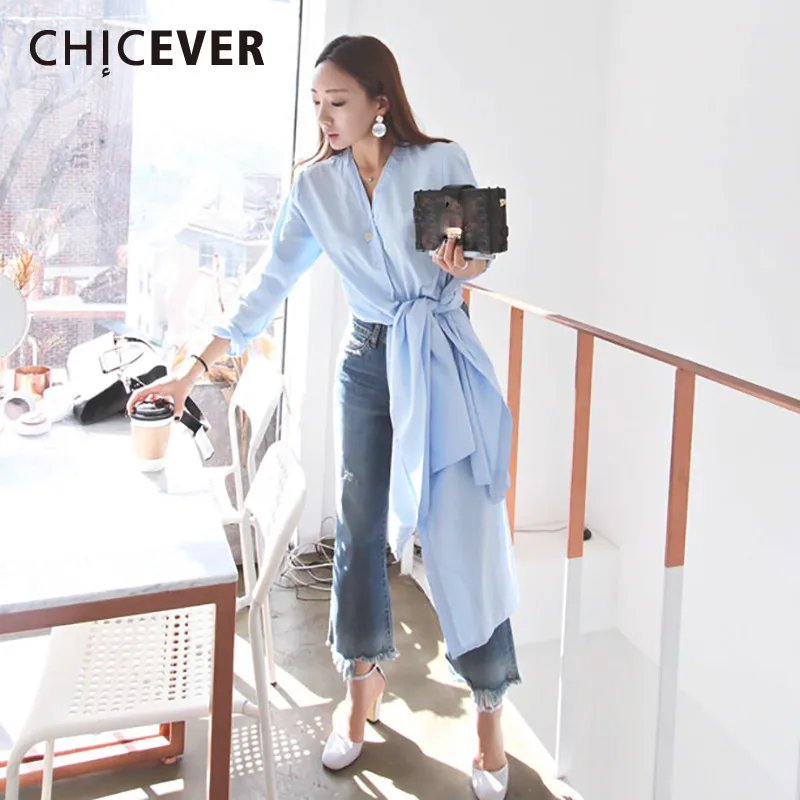 CHICEVER 2019 Women's Shirt Blouses Hem High Split Two Wear Long Sleeve Bandage Slim Shirts Clothes Fashion Korean Casual New
CHICEVER 2019 Women's Shirt Blouses Hem High Split Two Wear Long Sleeve Bandage Slim Shirts Clothes Fashion Korean Casual New