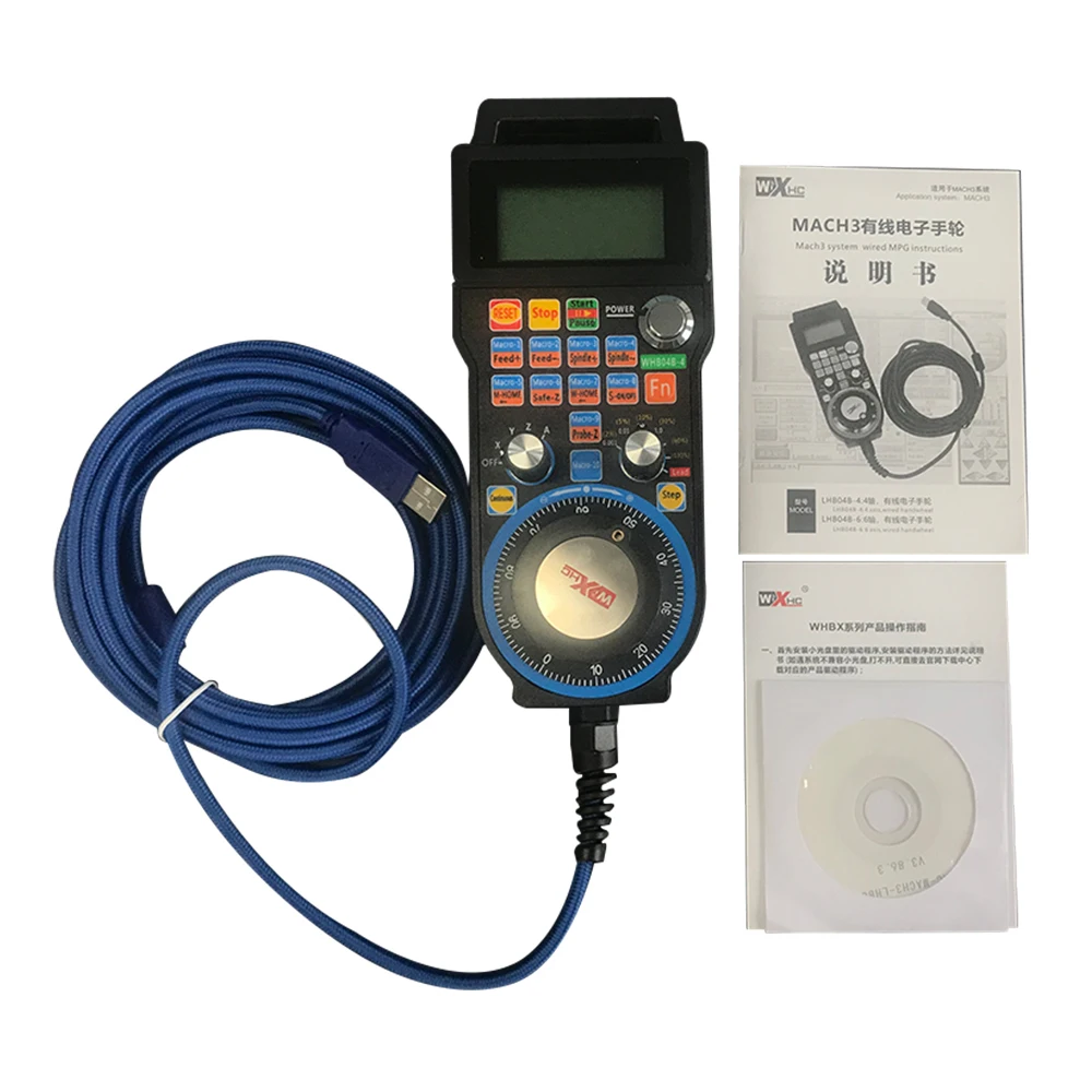 SHINA Upgrade 4 Axis Mach3 5M Wired USB HandWheel Pulse 100PPR Optical Encoder Generator MPG Pendant CNC Control
SHINA Upgrade 4 Axis Mach3 5M Wired USB HandWheel Pulse 100PPR Optical Encoder Generator MPG Pendant CNC Control