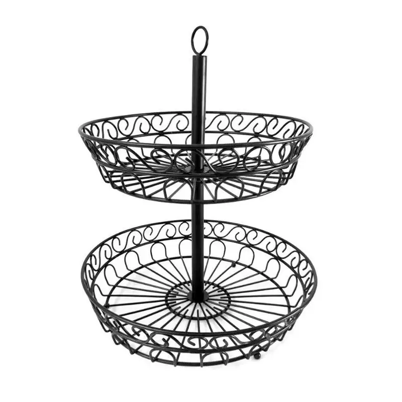 European Style Fruit Basket Household Rack Double-Deck Fruit Stand Kitchen Organizer For Storage
European Style Fruit Basket Household Rack Double-Deck Fruit Stand Kitchen Organizer For Storage