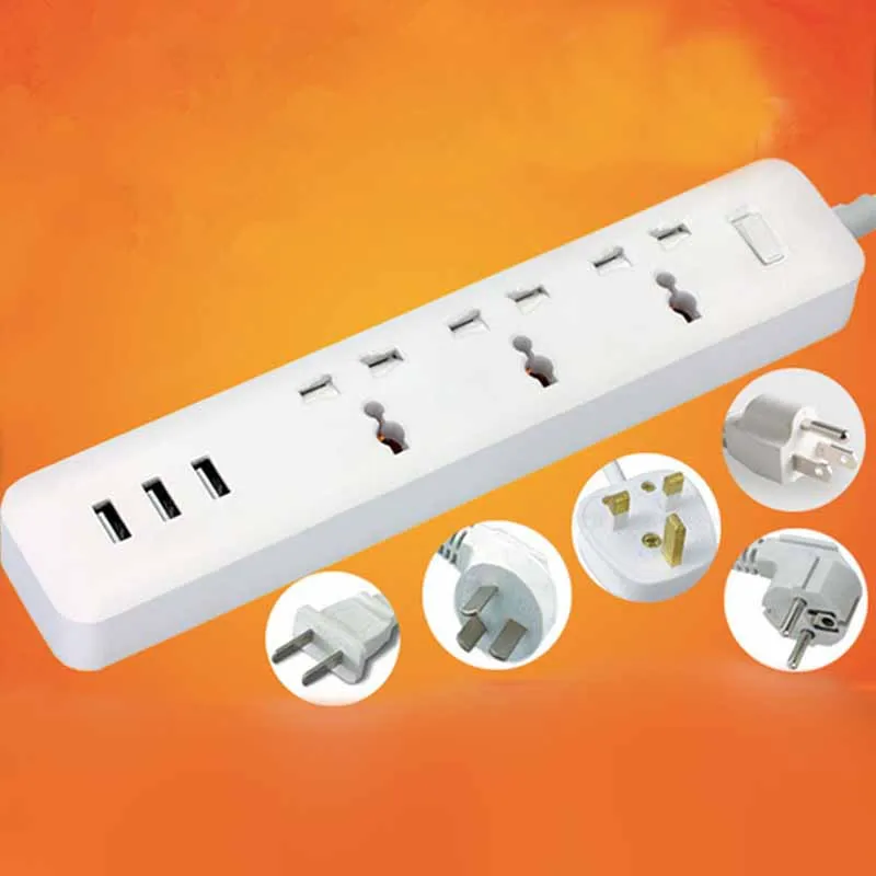 Travel Socket Charging Power Strip 3 USB Ports With 1.8M Extension Wire UK US EU AU Plug Optional Intelligent multi-port Outlet
Travel Socket Charging Power Strip 3 USB Ports With 1.8M Extension Wire UK US EU AU Plug Optional Intelligent multi-port Outlet