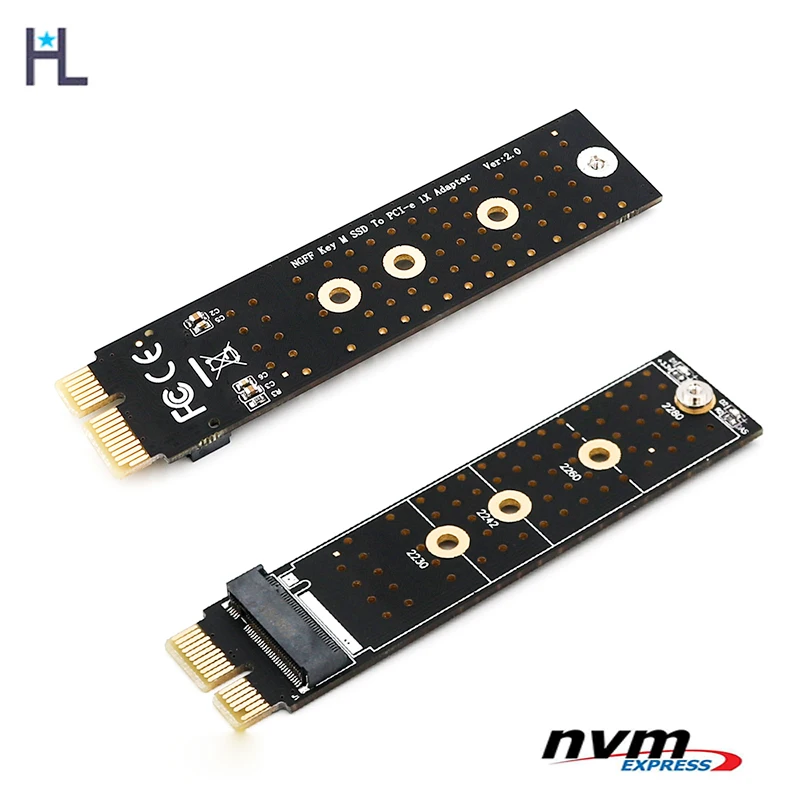 Адаптер NGFF(M.2) nvme M key SSD к PCI E 1X для PCIe x1/x4/x8/x16|Платы расширения| |