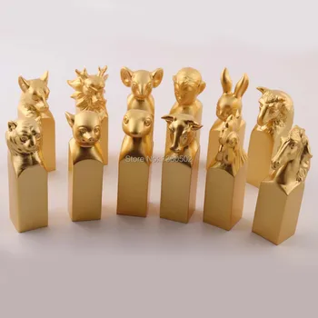 18KT Gold Plated Fashion Newest Design Chinese Classic Zodiac Metal Seal Stamps Decoration Crafts for home
18KT Gold Plated Fashion Newest Design Chinese Classic Zodiac Metal Seal Stamps Decoration Crafts for home