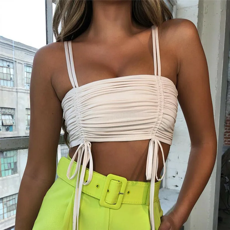 Fashion women crop tops tanks sexy summer ladies sleeveless lace up strappy top casual femme ruched bandage skinny solid camis
Fashion women crop tops tanks sexy summer ladies sleeveless lace up strappy top casual femme ruched bandage skinny solid camis