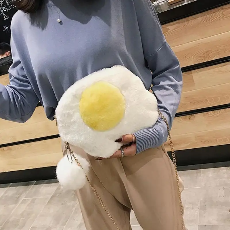 Cute Faux Fur Fleece Egg Shape Shoulder Bags Girls Chain Crossbody Bags Creative Women Messenger Bag Bolsa Feminina
Cute Faux Fur Fleece Egg Shape Shoulder Bags Girls Chain Crossbody Bags Creative Women Messenger Bag Bolsa Feminina