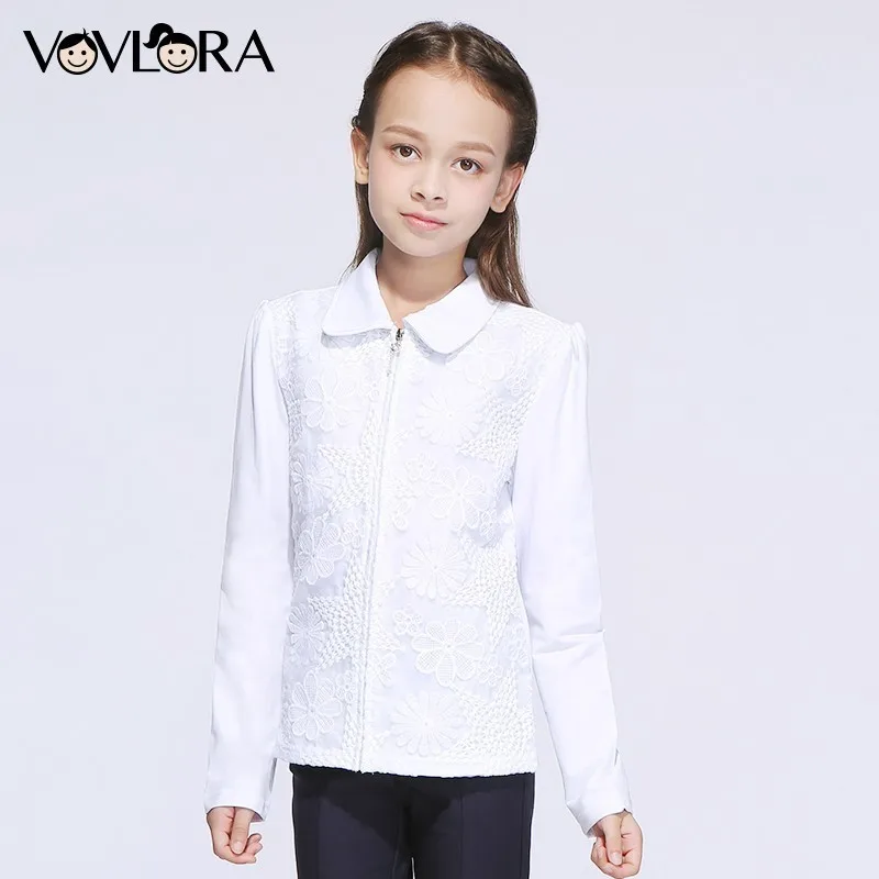 Kids shirt for girls school blouses lace white cotton long sleeves turn down collar zipper autumn 2018 size 7 8 9 10 11 12 years
Kids shirt for girls school blouses lace white cotton long sleeves turn down collar zipper autumn 2018 size 7 8 9 10 11 12 years