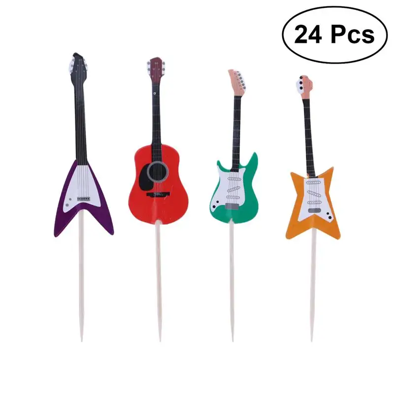 24pcs Guitar Cupcake Toppers Musical Instrument Shape Cupcake Decorating Tools for Party Supplies
24pcs Guitar Cupcake Toppers Musical Instrument Shape Cupcake Decorating Tools for Party Supplies