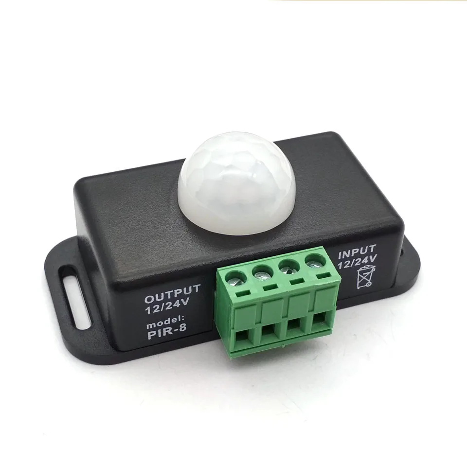 

DC 12V 24V 8A Automatic Adjust PIR Motion Sensor Switch IR Infrared Detector Light Switch Module for LED Strip Light Lamp