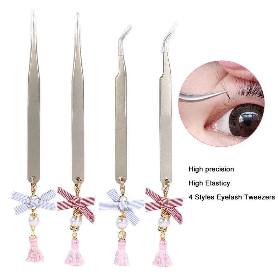 2 Styles Makeup Eyelash Eyebrow Tweezers Stainless Steel False Eyelash Extension Tweezer Beaauty Makeup Tool with Bowknot
2 Styles Makeup Eyelash Eyebrow Tweezers Stainless Steel False Eyelash Extension Tweezer Beaauty Makeup Tool with Bowknot