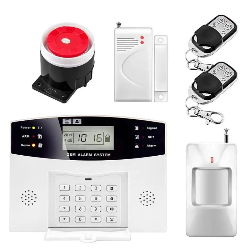 Wireless Home Security GSM Network Alarm System Motion Detector Intercom Remote Control Autodial Siren Sensor Kit Sensor Burglar
Wireless Home Security GSM Network Alarm System Motion Detector Intercom Remote Control Autodial Siren Sensor Kit Sensor Burglar
