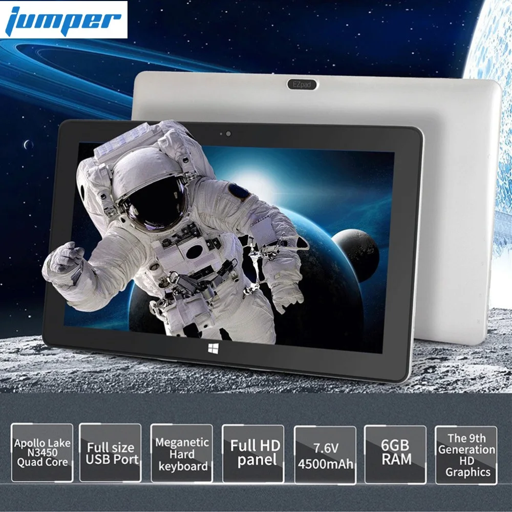 

Jumper EZpad 6 Pro 2 in 1 Tablet PC 11.6 inch 1080P Windows 10 Intel Celeron N3450 Quad Core 4GB RAM 64GB ROM HDMI 4500mAh