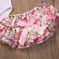 Одежда для девочек Pudcoco, 4 шт., комбинезон для новорожденных девочек + шорты с цветочным рисунком, платье + гетры + повязка на голову