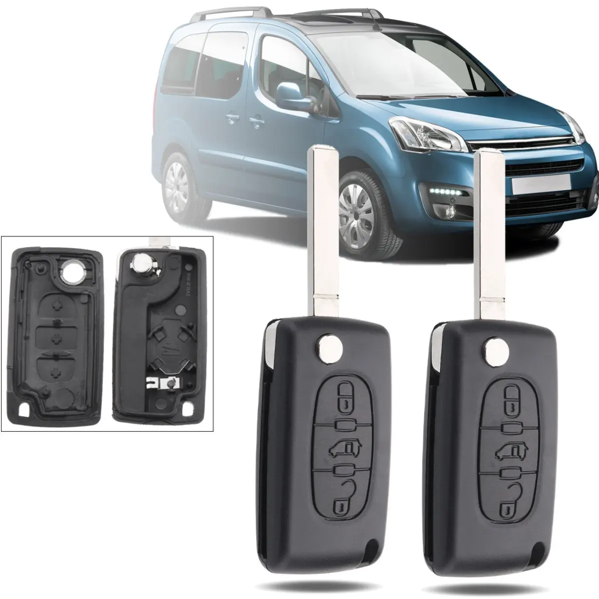 1 Pair 3 Buttons Car Remote Flip Key shell Fob Case w/ Blade For For Citroen Berlingo Dispatch no logo
1 Pair 3 Buttons Car Remote Flip Key shell Fob Case w/ Blade For For Citroen Berlingo Dispatch no logo