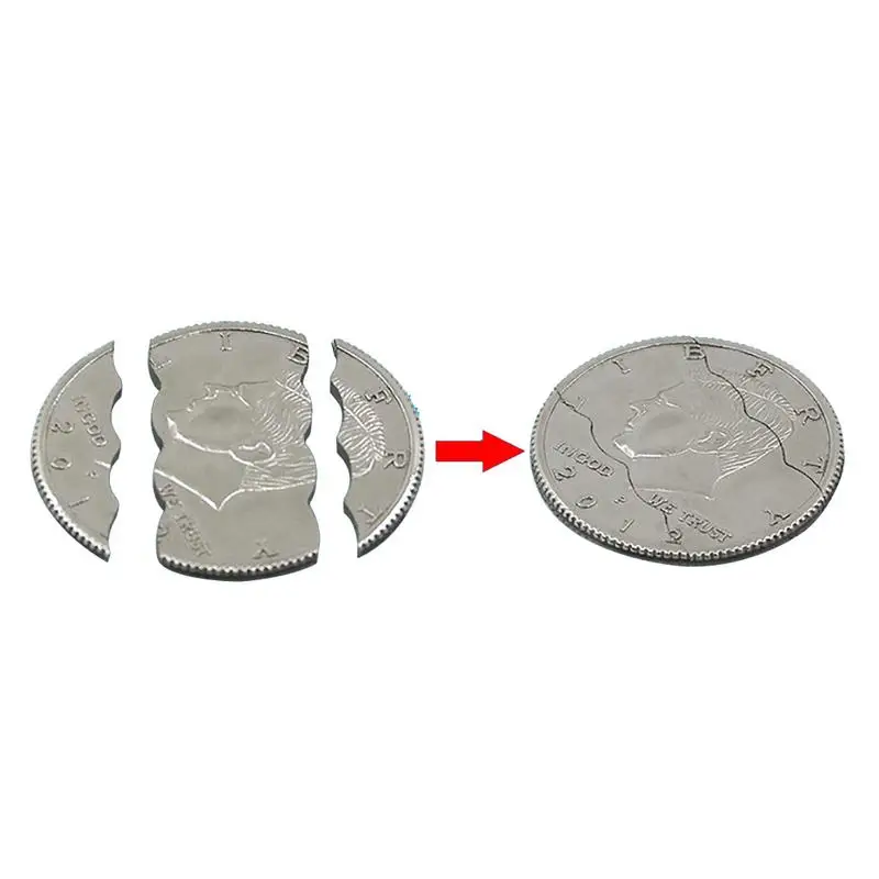 Magic Trick Prop Bite Coin And Bite Currency Restore Half Illusion Two Fold Bite magic Coin for street close-up magic
Magic Trick Prop Bite Coin And Bite Currency Restore Half Illusion Two Fold Bite magic Coin for street close-up magic