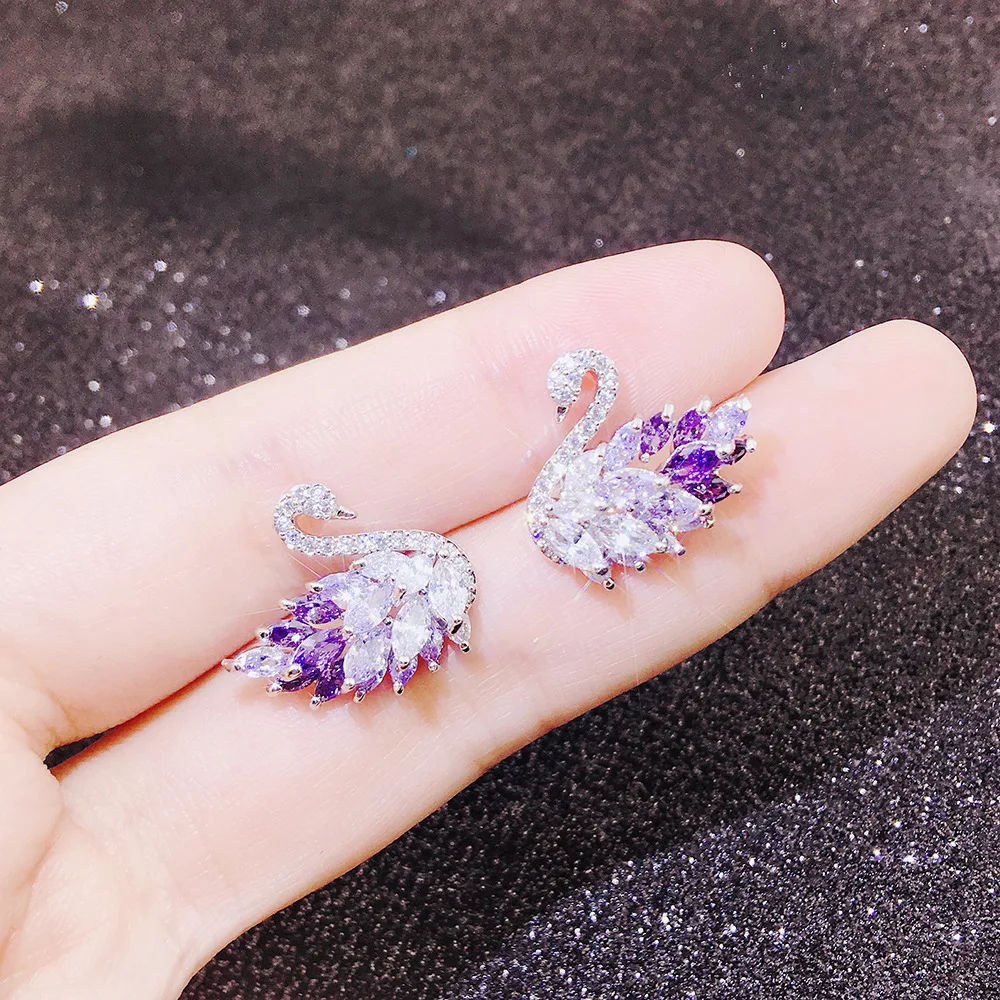 New Arrival Colorful Swan Zircon Jog Ear Studs Lady Earrings S925 Pure Silver Needles Allergy-proof Hypoallergenic silver needle
New Arrival Colorful Swan Zircon Jog Ear Studs Lady Earrings S925 Pure Silver Needles Allergy-proof Hypoallergenic silver needle