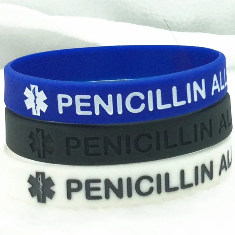 Силиконовый браслет и браслеты 1 шт. гипоаллергенный пенициллин медицинское