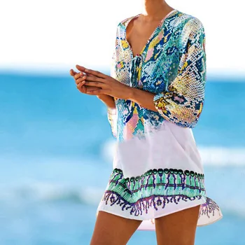 Bathing suit cover ups Kaftan Beach 2019 Beach tunic Beach Cover up Print Snake Robe de Plage Cover up Beach Dress Swimwear
Bathing suit cover ups Kaftan Beach 2019 Beach tunic Beach Cover up Print Snake Robe de Plage Cover up Beach Dress Swimwear