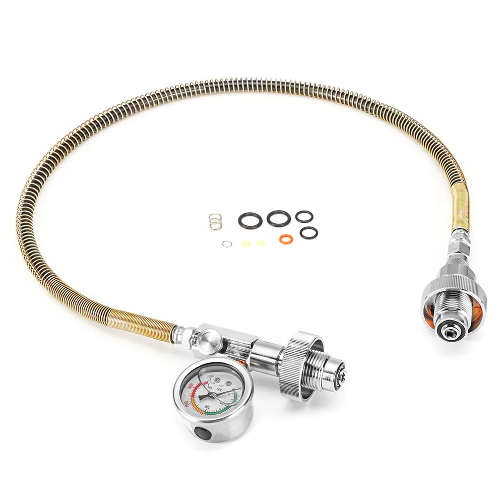 Paintball Air Gu n PCP Inflatable Bottle Decanting Hose 6000PSI with Pressure Gauge DIN 0~6000 PSI/0~400Bar Refill Charging Hose
Paintball Air Gu n PCP Inflatable Bottle Decanting Hose 6000PSI with Pressure Gauge DIN 0~6000 PSI/0~400Bar Refill Charging Hose