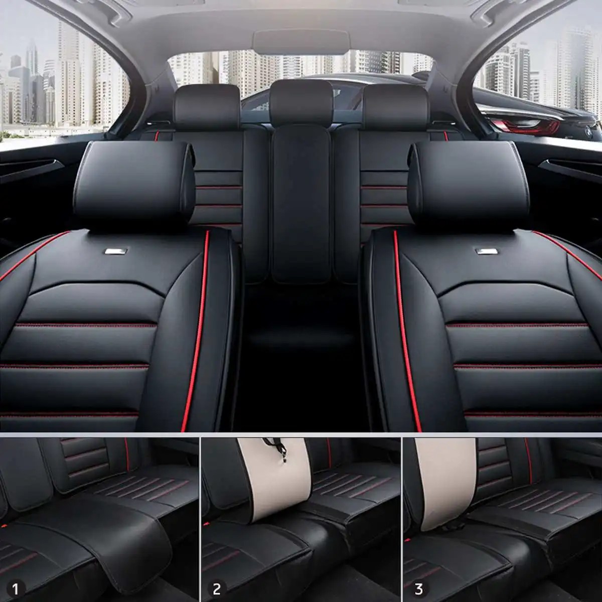 1Set Leather Car Seat Cover Universal for 5-Seat Cars SUV Cushions Front Rear Set with Pillow Full Car Seat Protector
1Set Leather Car Seat Cover Universal for 5-Seat Cars SUV Cushions Front Rear Set with Pillow Full Car Seat Protector