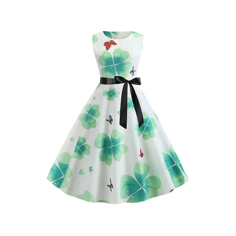 Summer Vintage Dress Women Green Sweet Fashion Animal Print Plant School Casual Holiday 2019 Retro Big Swing A Line Dresses Girl
Summer Vintage Dress Women Green Sweet Fashion Animal Print Plant School Casual Holiday 2019 Retro Big Swing A Line Dresses Girl