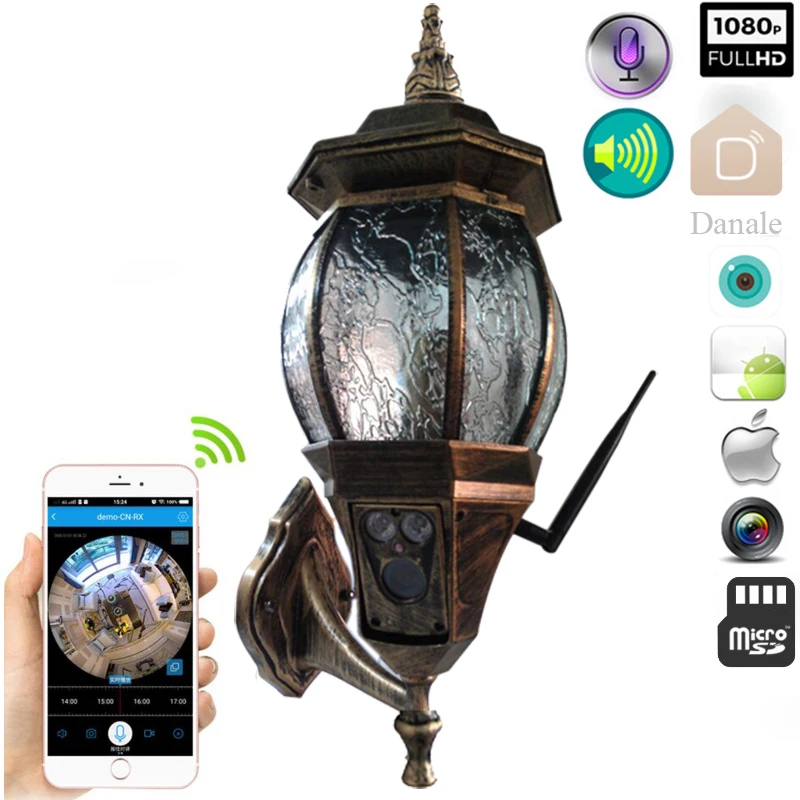 Retro Outdoor Lighting with Surveillance Cameras IP Camera Wall Lamps Porch Lights Lantern Waterproof Camera CCTV
Retro Outdoor Lighting with Surveillance Cameras IP Camera Wall Lamps Porch Lights Lantern Waterproof Camera CCTV