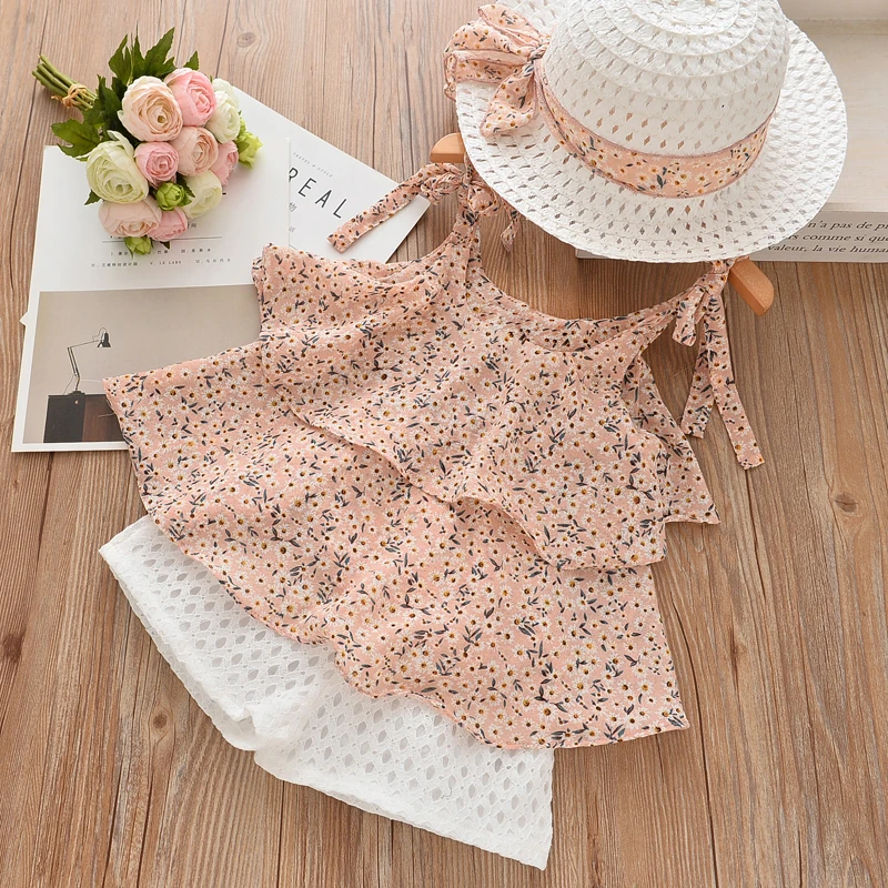 Children Summer Clothes Sets 2018 New Style Girls Sleeveless Sling Floral Chiffon Clothes Suits And Straw Hat 3pcs Baby Clothes
Children Summer Clothes Sets 2018 New Style Girls Sleeveless Sling Floral Chiffon Clothes Suits And Straw Hat 3pcs Baby Clothes