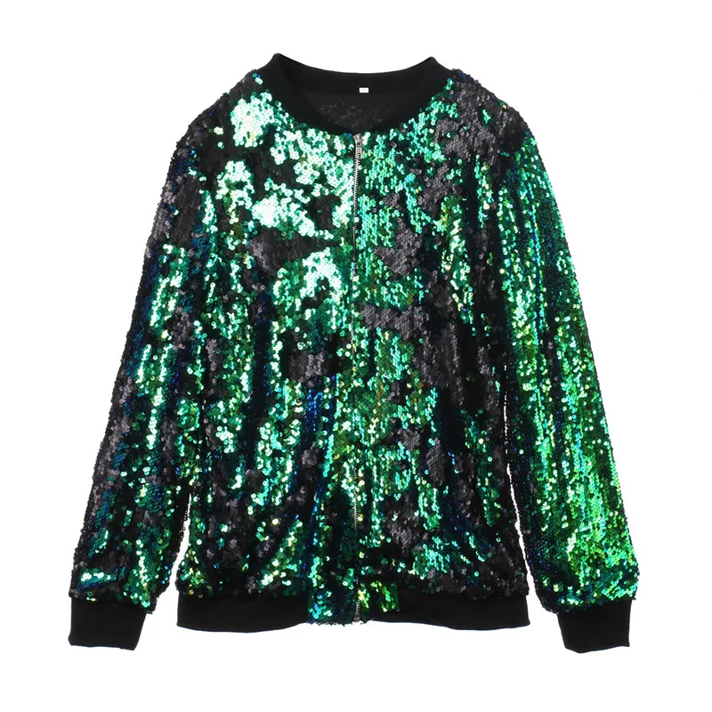Casual Spring Autumn Sequin Jackets Women Ladies Green Jacker Outdoor Long Sleeve Coat Zipper Streetwear Coat Outwear Plus Size
Casual Spring Autumn Sequin Jackets Women Ladies Green Jacker Outdoor Long Sleeve Coat Zipper Streetwear Coat Outwear Plus Size