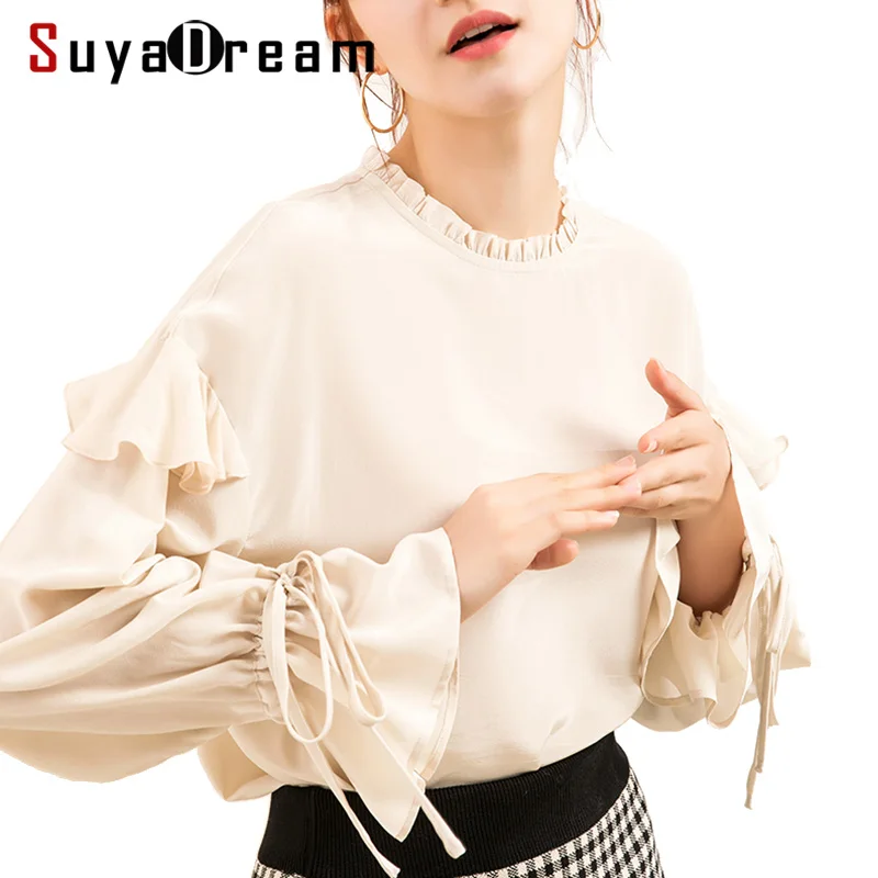 Women Silk Blouse 16mm 100% REAL SILK CREPE Blouses Butterfly Long sleeved OFFICE Lady Blouse 2019 Spring New Shirt Color Beige
Women Silk Blouse 16mm 100% REAL SILK CREPE Blouses Butterfly Long sleeved OFFICE Lady Blouse 2019 Spring New Shirt Color Beige