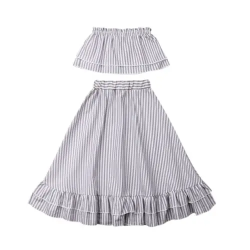 2-7Years Baby Kids Girls Cotton Striped Tops Princess Party Dresses Skirts Set Clothes
2-7Years Baby Kids Girls Cotton Striped Tops Princess Party Dresses Skirts Set Clothes