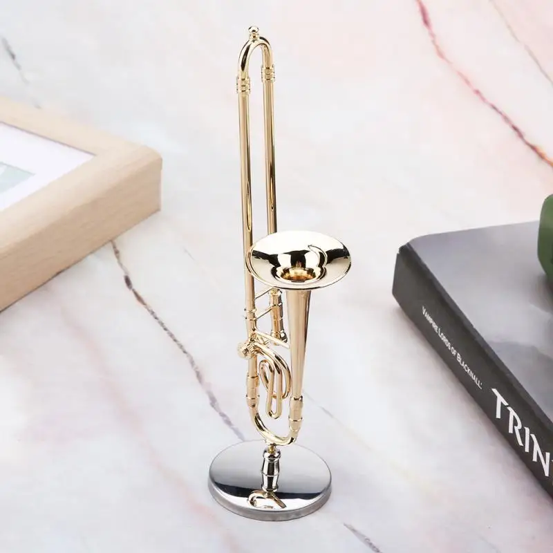 Hot Sale Miniature Trombone Replica with Stand and Case Gold Plated Instrument Model Musical Ornaments For Home Decor Gifts
Hot Sale Miniature Trombone Replica with Stand and Case Gold Plated Instrument Model Musical Ornaments For Home Decor Gifts