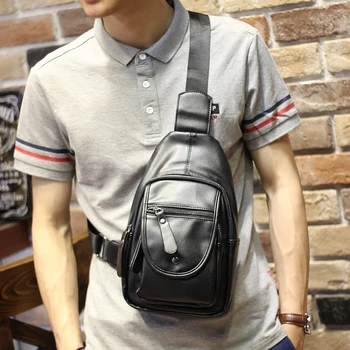New Fashion Brand Men Chest Pack Male PU Leather Fashion Leisure Shoulder Crossbody Bag Black High Quality Bolsas Travel Daypack
New Fashion Brand Men Chest Pack Male PU Leather Fashion Leisure Shoulder Crossbody Bag Black High Quality Bolsas Travel Daypack