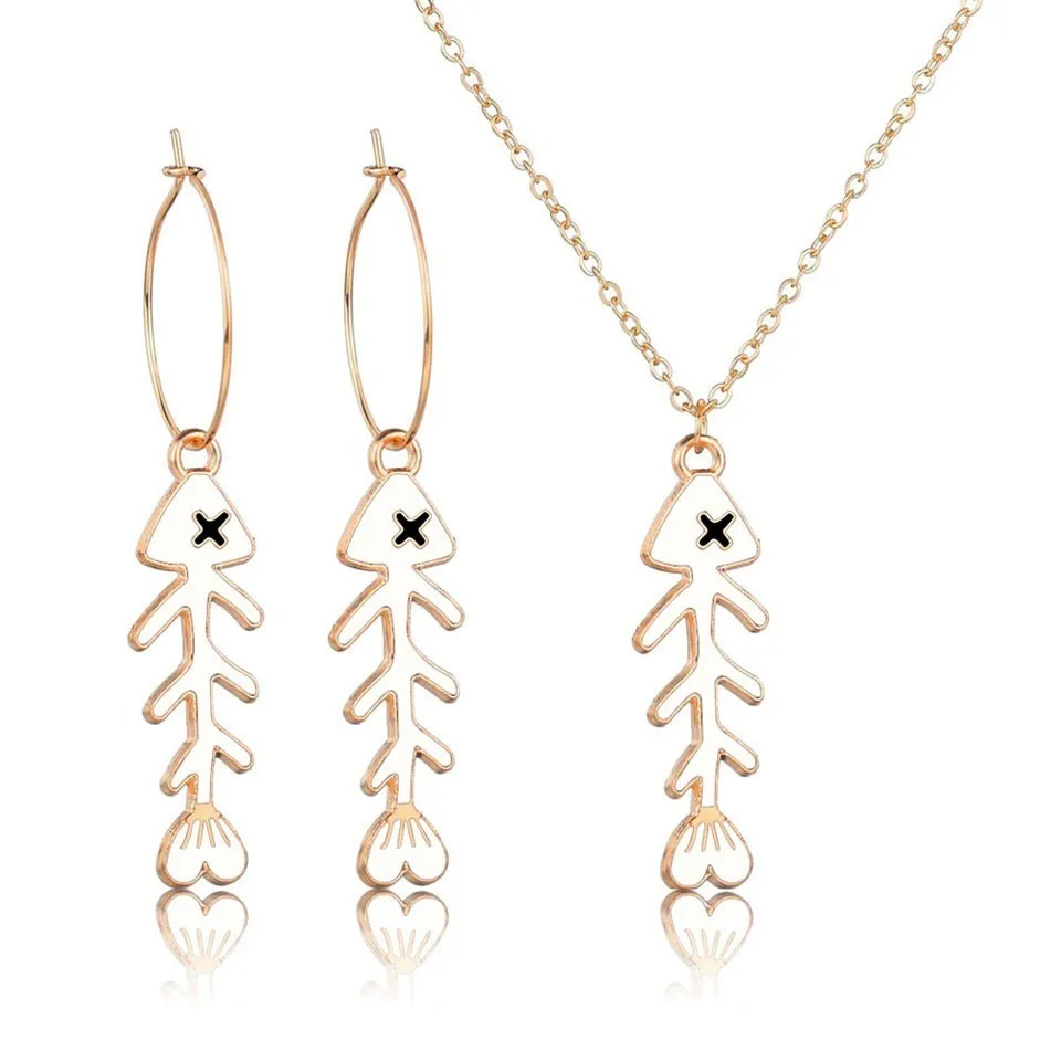 Women Trendy Fashion Earrings Necklace Set Fish Bone Design Alloy Jewelry Gifts Trendy Earring&Necklace Wedding Jewelry Sets
Women Trendy Fashion Earrings Necklace Set Fish Bone Design Alloy Jewelry Gifts Trendy Earring&Necklace Wedding Jewelry Sets