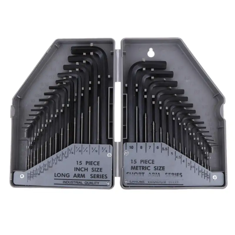 Allen Six Wrench Hex Key Set 30PC SAE METRIC Long Short Arm CrV Steel with Case NG4S Spanner Suit Cycling bicycle Repair Tool
Allen Six Wrench Hex Key Set 30PC SAE METRIC Long Short Arm CrV Steel with Case NG4S Spanner Suit Cycling bicycle Repair Tool