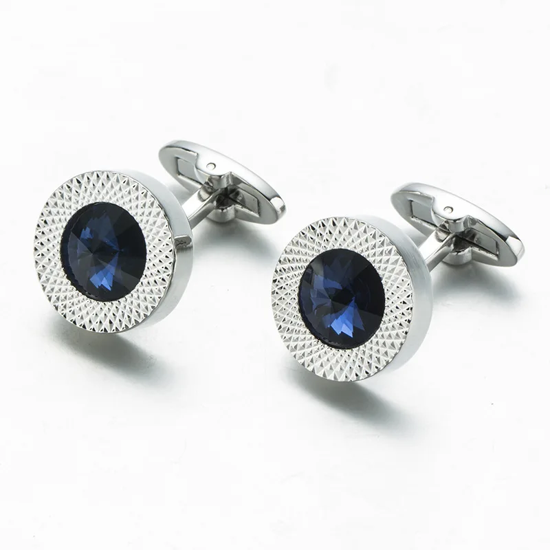 Luxury Crystal Men's Shirts Cufflinks Blue Rhinestone Silver Round Cufflinks For Men Wedding Bussiness Gift Exquisite Cufflink
Luxury Crystal Men's Shirts Cufflinks Blue Rhinestone Silver Round Cufflinks For Men Wedding Bussiness Gift Exquisite Cufflink