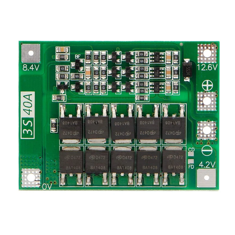 

3S 40A 18650 Li-Ion Lithium Battery Charger Protection Board Pcb Bms For Drill Motor 11.1V 12.6V Lipo Cell Module