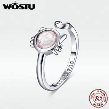 WOSTU Original Authentic 925 Sterling Silver Ring Classic Pink Lovely Kitty Adjustable Finger Ring Making Jewelry Gift DAR033
WOSTU Original Authentic 925 Sterling Silver Ring Classic Pink Lovely Kitty Adjustable Finger Ring Making Jewelry Gift DAR033