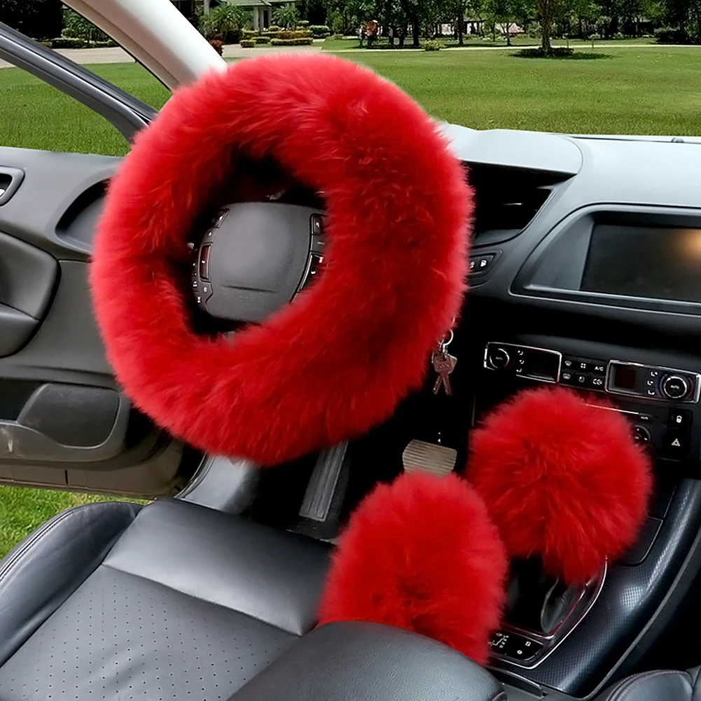 3Pcs Wool Steering Wheel Cover Set Gear Shift Cover Handbrake Cover for Most Cars Universal Car Wheel Steelring Cover Free Ship
3Pcs Wool Steering Wheel Cover Set Gear Shift Cover Handbrake Cover for Most Cars Universal Car Wheel Steelring Cover Free Ship