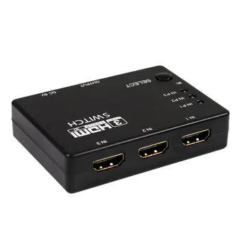 HDMI Switcher HDMI switch HDMI Selector 3 inputs and one output Compatible with HDCP With remote control 3-port equipped Plug
HDMI Switcher HDMI switch HDMI Selector 3 inputs and one output Compatible with HDCP With remote control 3-port equipped Plug
