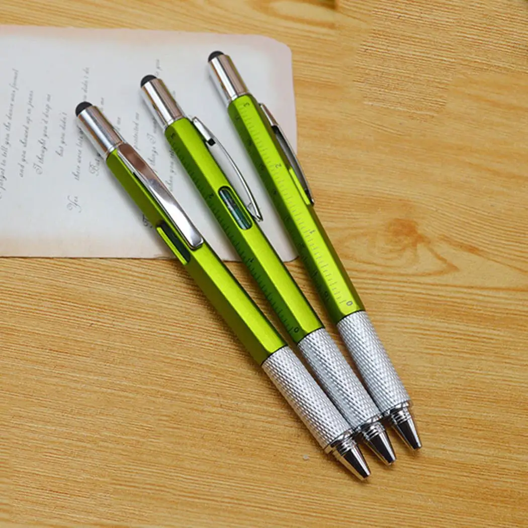 Multifunction 6 In 1 Ballpoint Pens One tech tool pen. Screwdriver Black Spirit Level Ruler 0.7mm Scale Stylus
Multifunction 6 In 1 Ballpoint Pens One tech tool pen. Screwdriver Black Spirit Level Ruler 0.7mm Scale Stylus