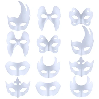 12PCS Creative White Paper Pulp Mask DIY Cosplay Masks Half Face Dance Masks Party Decoration Supplies For Halloween
12PCS Creative White Paper Pulp Mask DIY Cosplay Masks Half Face Dance Masks Party Decoration Supplies For Halloween