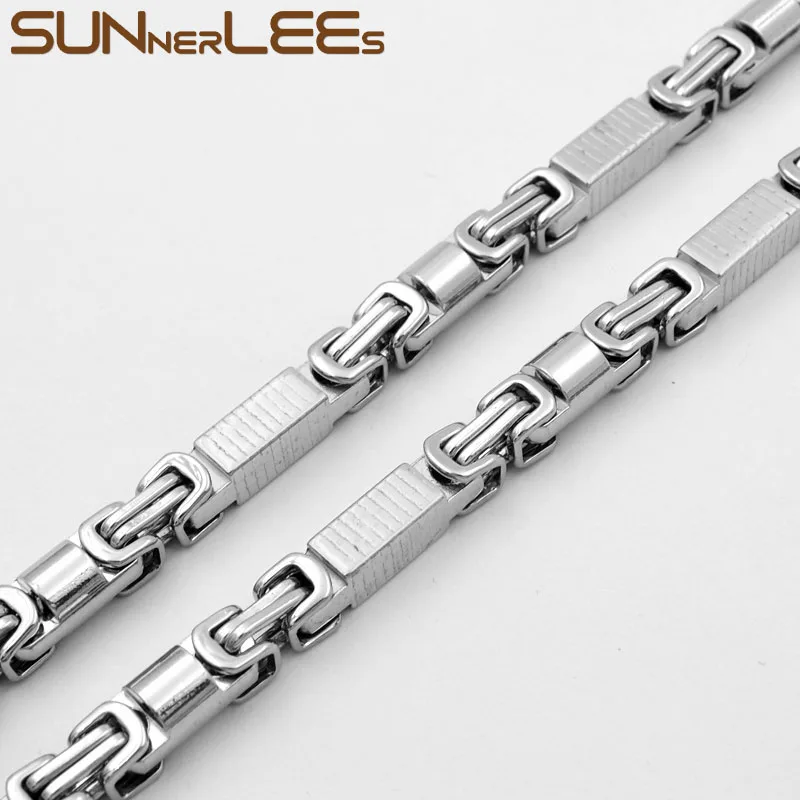 SUNNERLEES Fashion Jewelry Stainless Steel Necklace 6mm Geometric Byzantine Link Chain Silver Gold Color For Men Women SC134 N
SUNNERLEES Fashion Jewelry Stainless Steel Necklace 6mm Geometric Byzantine Link Chain Silver Gold Color For Men Women SC134 N