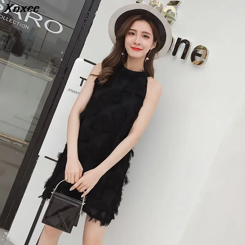 New Women Tulle Tassel Dress Pleated Feather Applique Dress Sexy Party Vestido De Festa Female Clothing A Line Casual Dresses
New Women Tulle Tassel Dress Pleated Feather Applique Dress Sexy Party Vestido De Festa Female Clothing A Line Casual Dresses