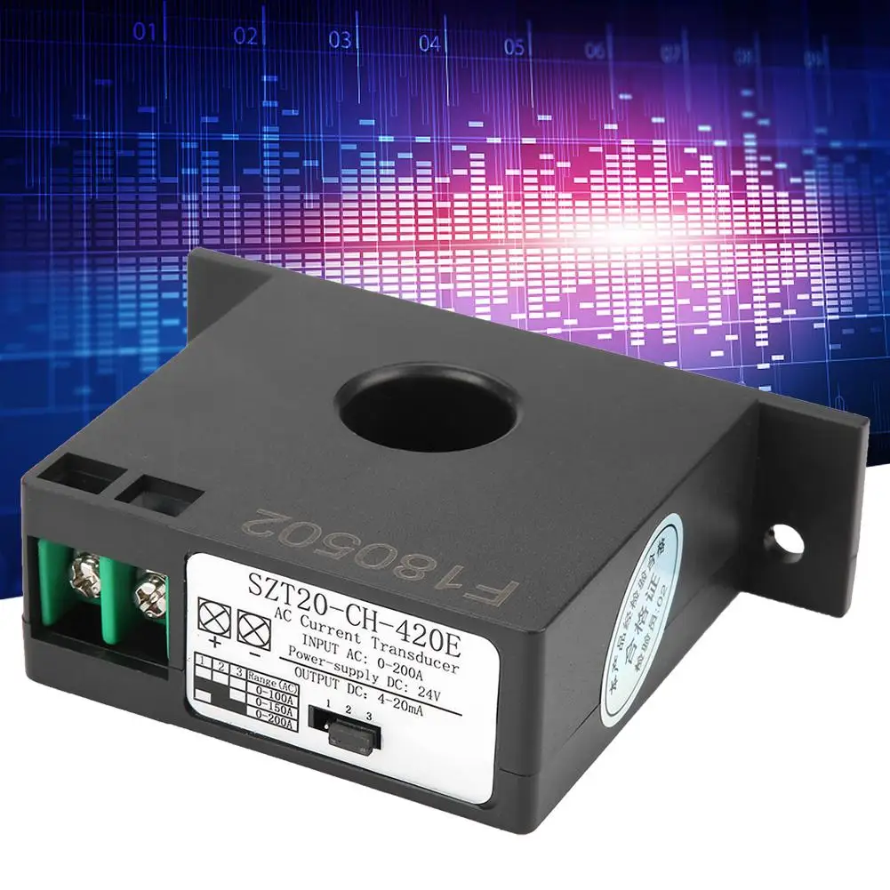 SZT20-CH-420E Current Transducer Transmitter Transformer Sensor AC Current Converter 0-200A 4-20mA
SZT20-CH-420E Current Transducer Transmitter Transformer Sensor AC Current Converter 0-200A 4-20mA