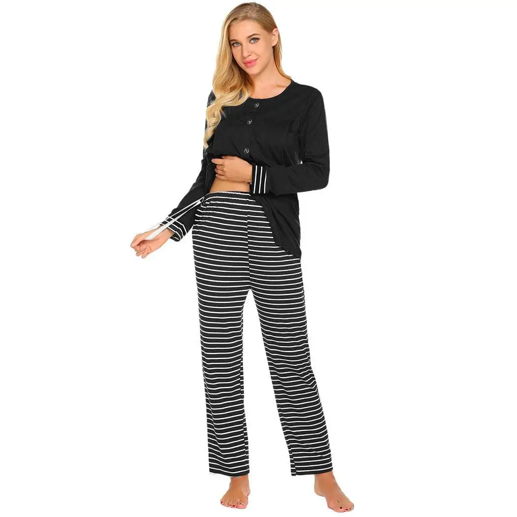 Pregnant Sleeve Sleepwear Winter Long Autumn Pajama Set Stripe Casual Maternity Nightwear Breastfeeding Women Spring
Pregnant Sleeve Sleepwear Winter Long Autumn Pajama Set Stripe Casual Maternity Nightwear Breastfeeding Women Spring